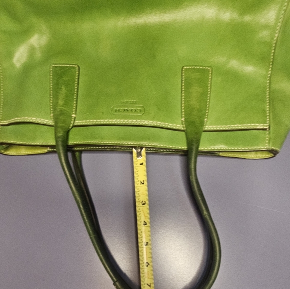 [COACH] Unique Green Leather Satchel ☆ Over the Shoulder Purse 👜 - Picture 12 of 15